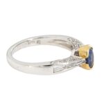 Anello Oro Bianco Zaffiro Ovale Diamanti Crivelli - immagine 3