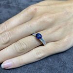 Anello Fascia Zaffiro Ovale Diamante Crivelli - immagine 3