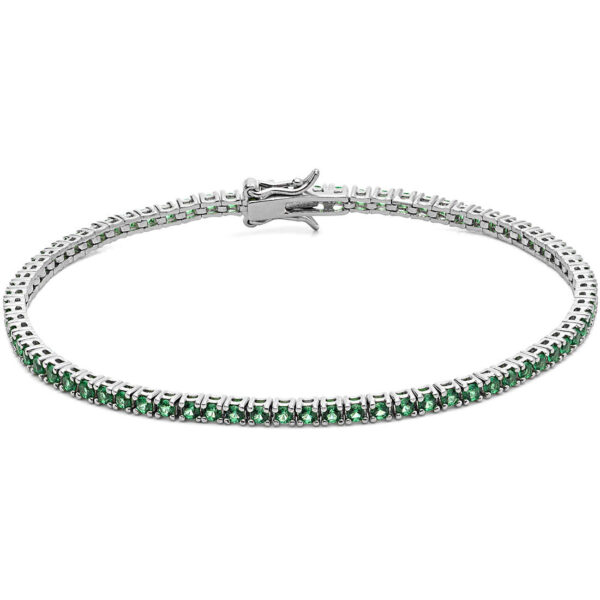 Bracciale argento 925 Tennis zirconi verdi