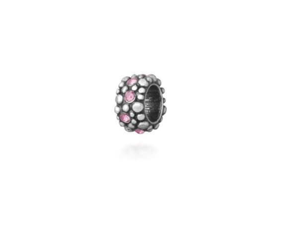 Charms argento 925 BEAD CRYSTAL ROSA Giovanni Rasp