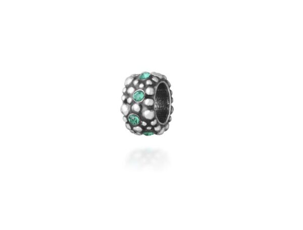 Charms argento 925 BEAD CRYSTAL VERDE Giovanni Ras