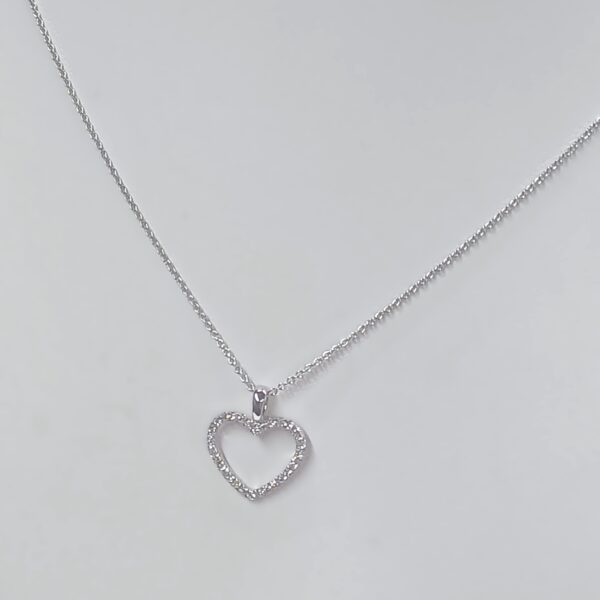 Collana oro bianco 18 kt  cuore grande Crivelli - immagine 3