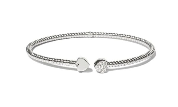 Bracciali Argento 925 cuore rodio cristalli