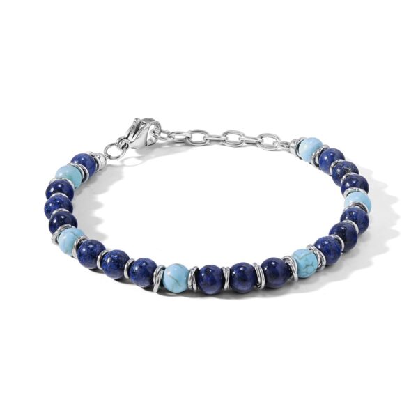 Bracciale in Acciaio agata blu e turchese