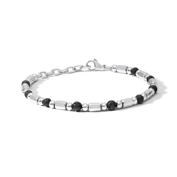 Bracciale in acciaio e Onice nero Comete